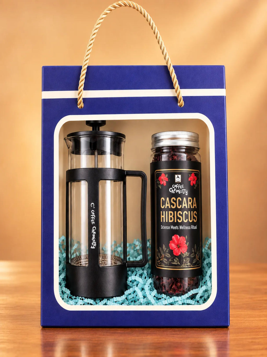 Cascara Hibiscus Wellness Tea & French Press Gift Hamper