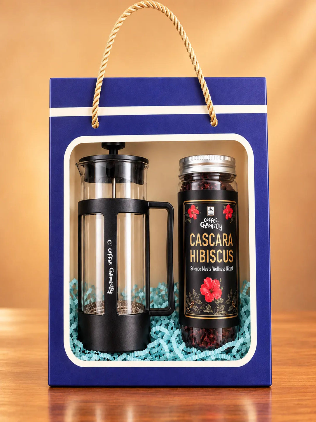 Cascara Hibiscus Wellness Tea & French Press Gift Hamper