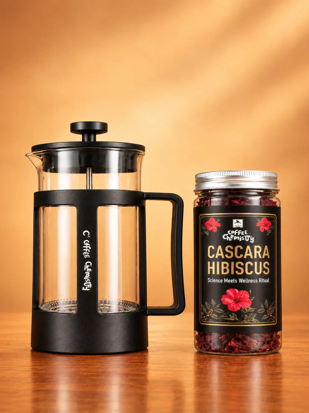 Cascara Hibiscus Wellness Tea & French Press Gift Hamper
